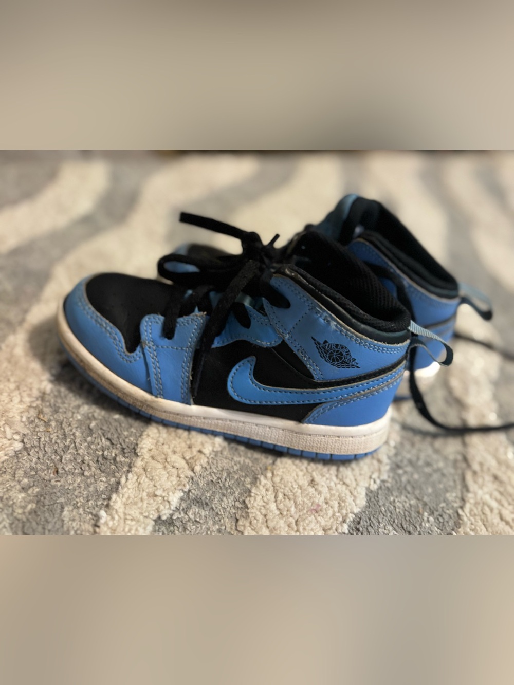 Nike Kids Black and Blue High-Top Sneakers